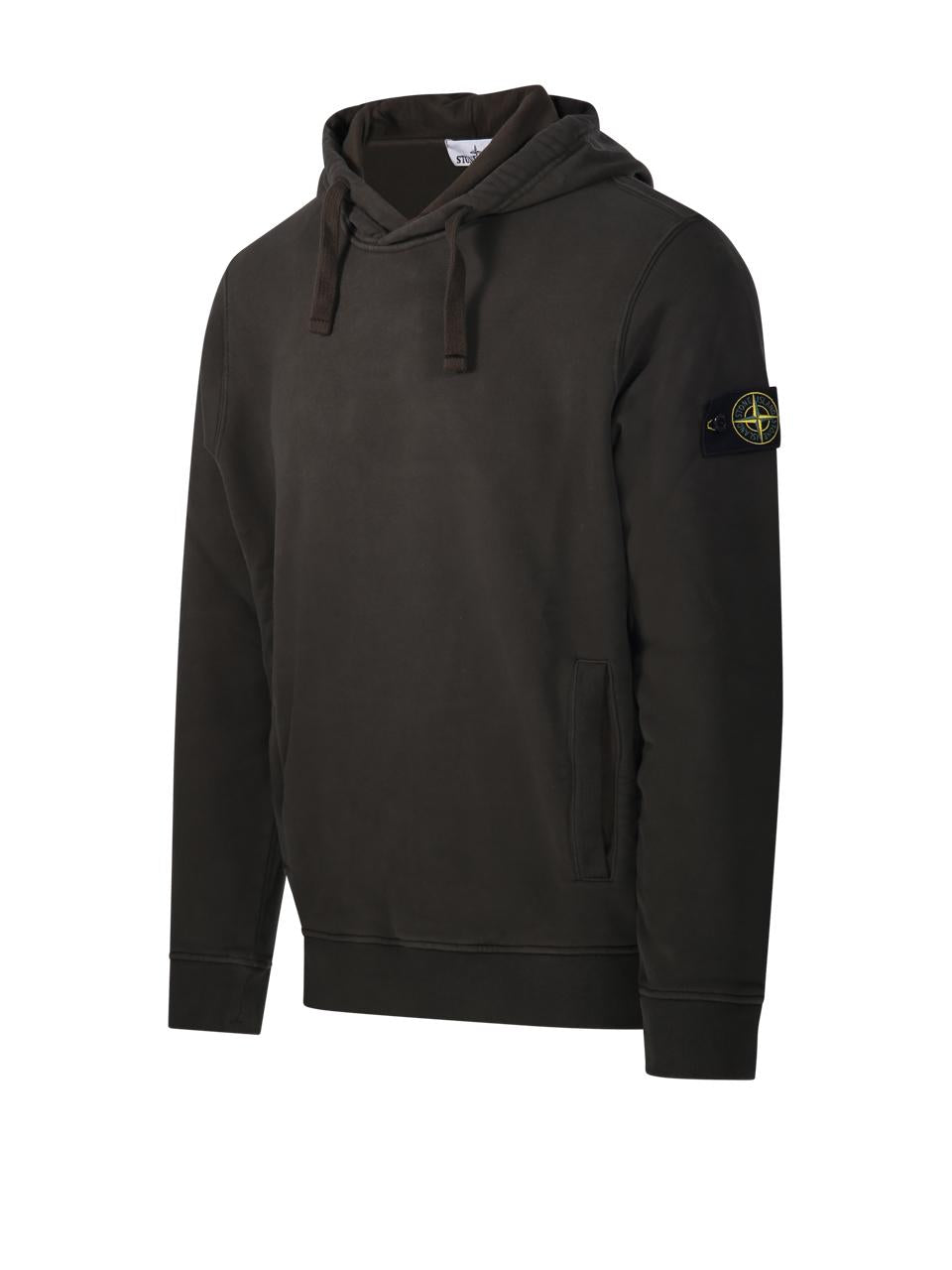 STONE ISLAND Black Cotton Crewneck Sweatshirt for Men