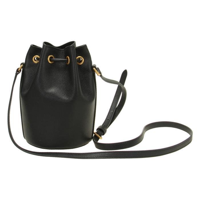 VALENTINO V-Logo Drawstring Mini Bucket Bag Black Leather 6W2P0AJ2 SNP