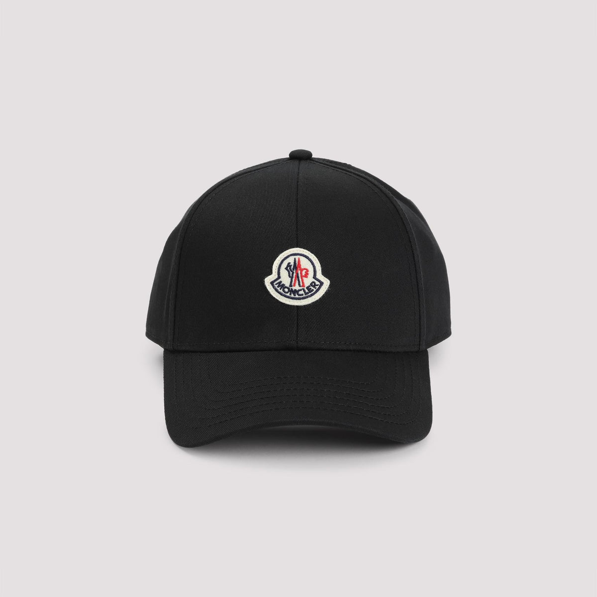 Moncler Black Cotton Logo Baseball Cap