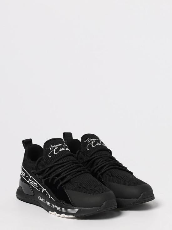 Versace Black Leather Low-Top Sneakers 79VA3SA8ZSC 96899