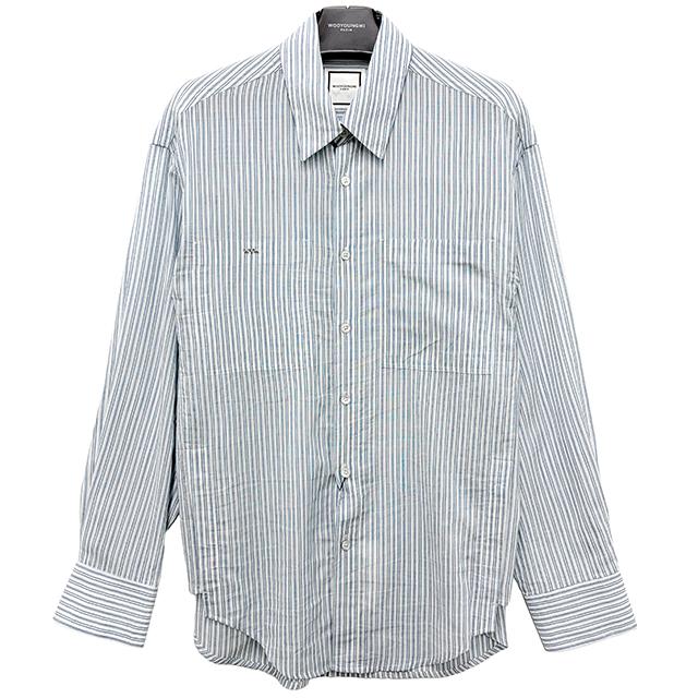 WOOYOUNGMI Striped Long-Sleeve Shirt with Back Logo W261SH07 827L
