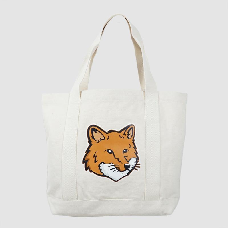 Maison Kitsune Fox Head Canvas Tote Bag Unisex LW05101WW0050 P700 Ivory