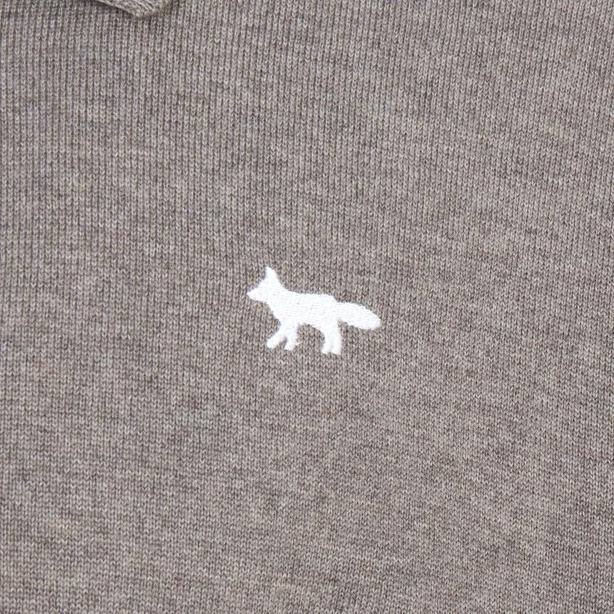 Maison Kitsune Profile Fox Logo Men’s Wool Cardigan Gray