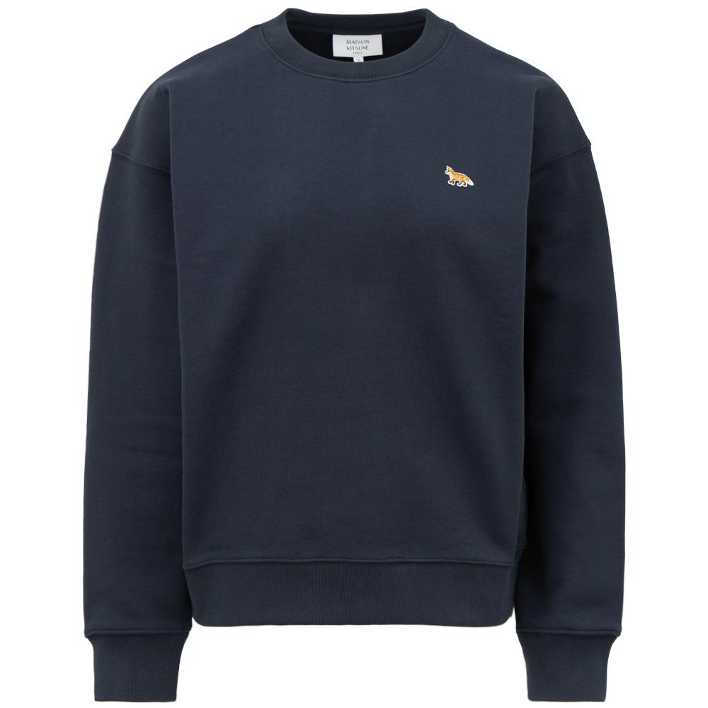 Maison Kitsune Baby Fox Comfort Crewneck Sweatshirt Navy Women