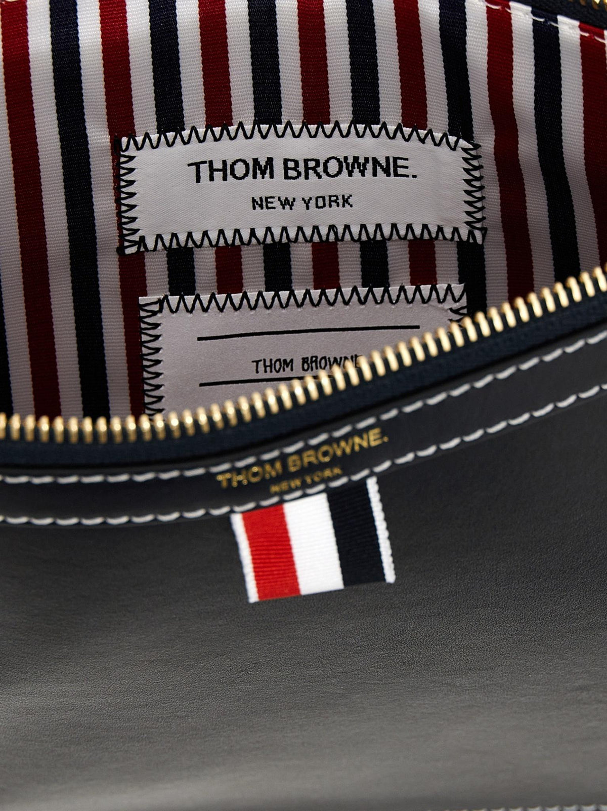 THOM BROWNE Black Leather Long Wallet