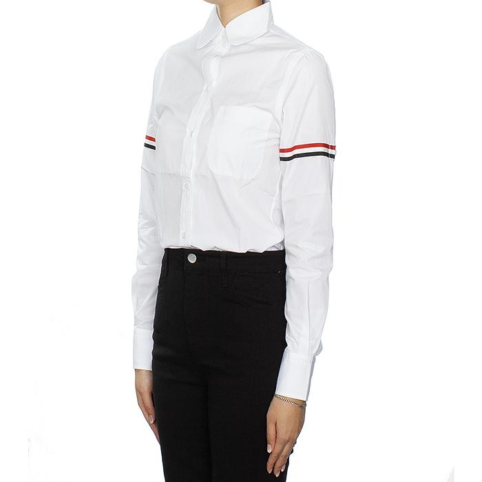 THOM BROWNE Poplin Armband Classic Round Collar Shirt