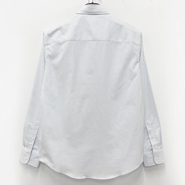 AMI Heart Logo Button-Down Stripe Long Sleeve Shirt
