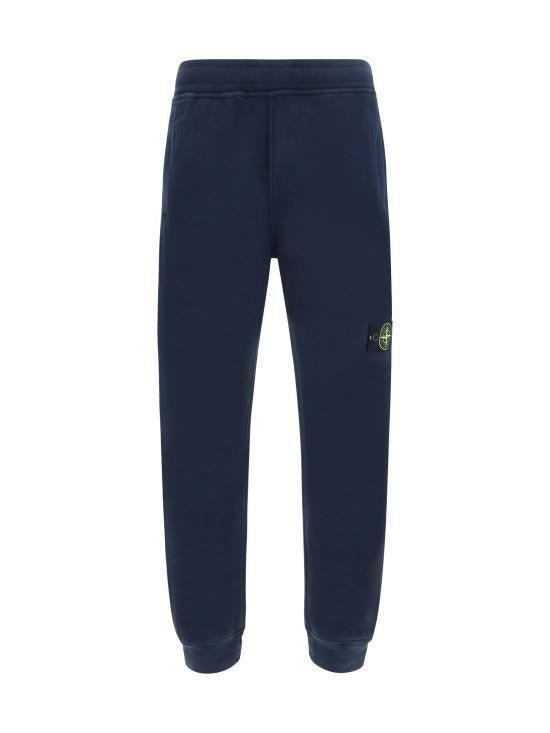 STONE ISLAND Brushed Cotton Fleece Sweatpants Black Classic Pants