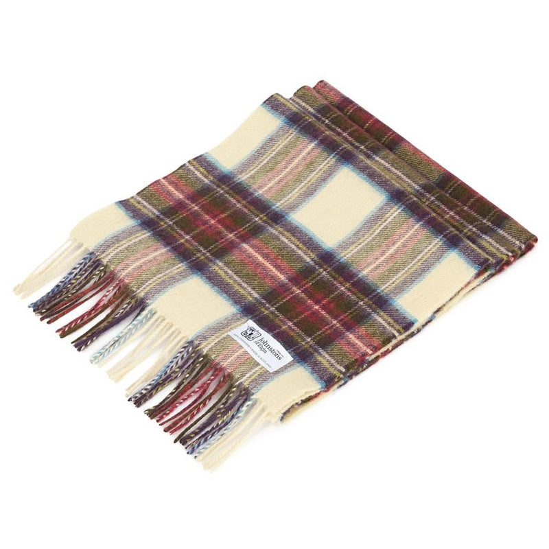 Johnstons of Elgin Tartan Cashmere Scarf Unisex KU0010 HESSIAN