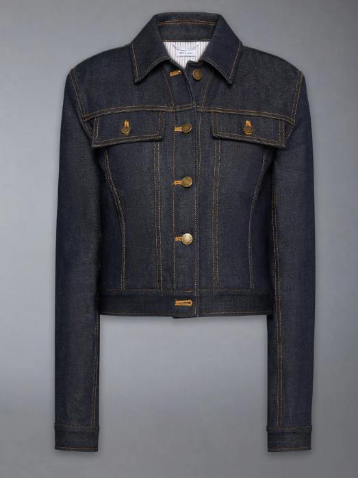 THOM BROWNE Selvedge Denim Shrunken Jacket Navy Women’s FBC948U F11014