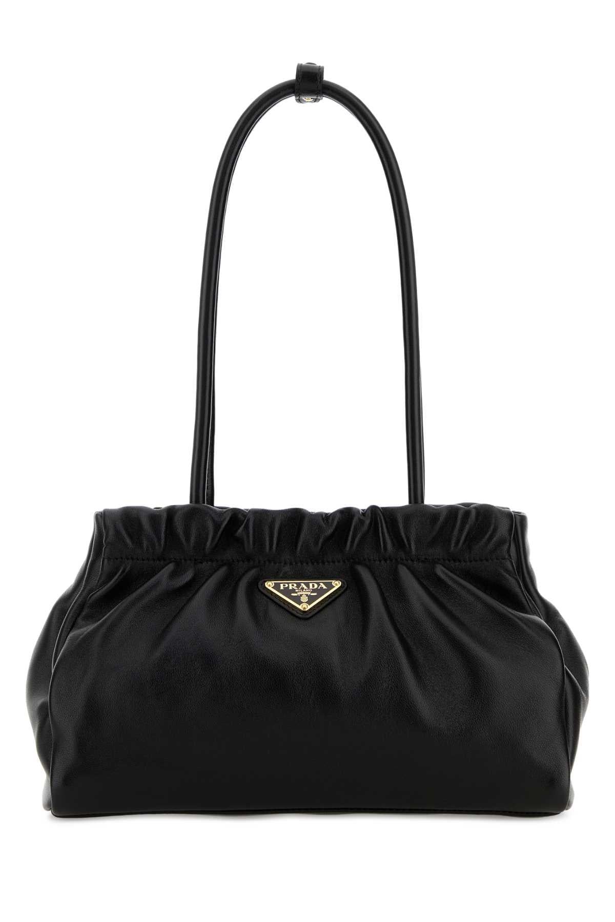 PRADA Black Leather Shoulder Bag