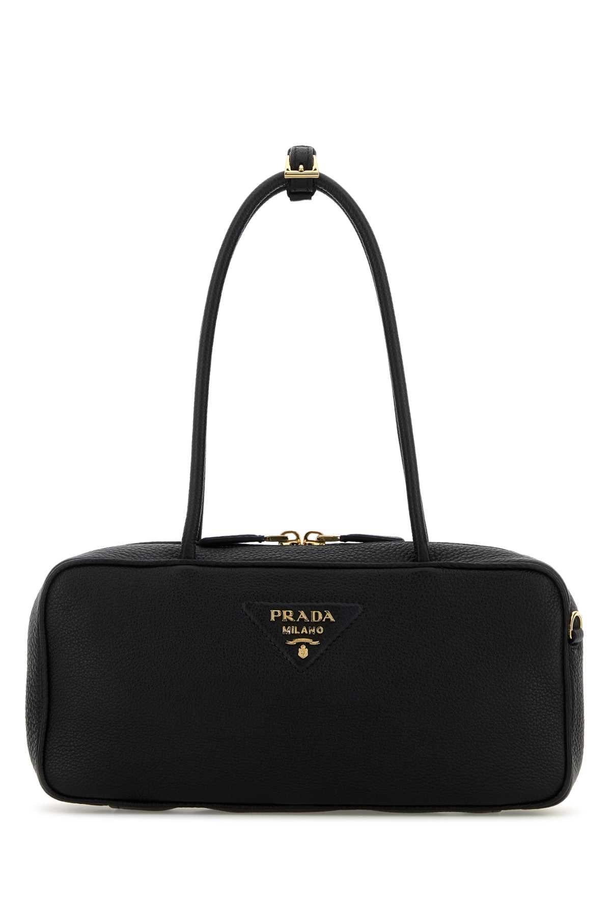 PRADA Brown Leather Shoulder Bag