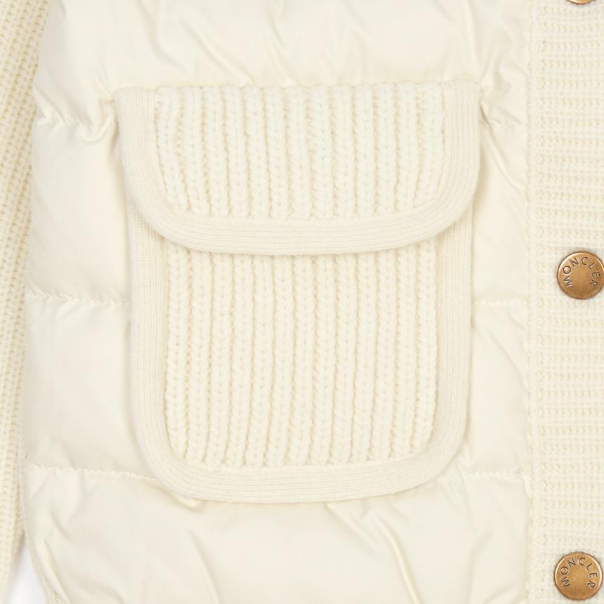 Moncler Kids Padded Cardigan White Knit Women’s