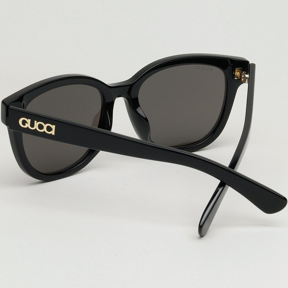 GUCCI Black Square Acetate Asian Fit Logo Sunglasses GG1797SK 001