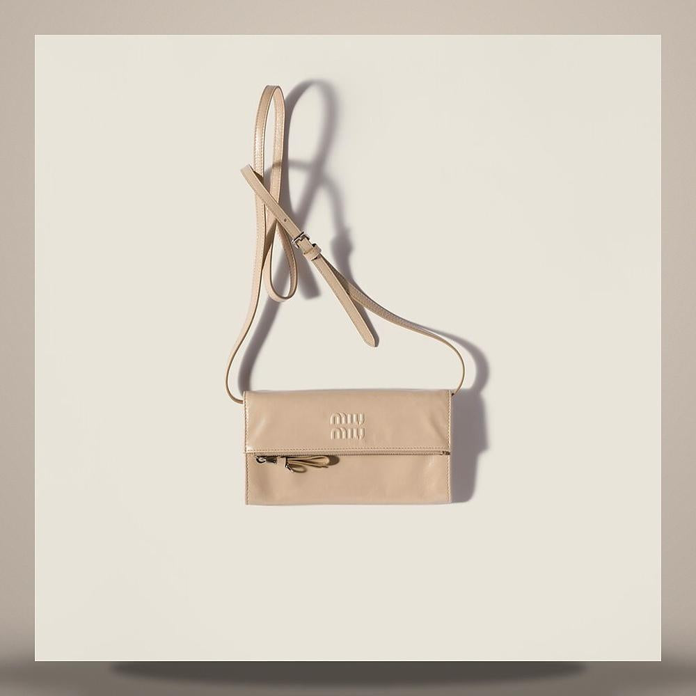 Miu Miu Leather Pouch with Shoulder Strap 5MT048 2A44 F0485