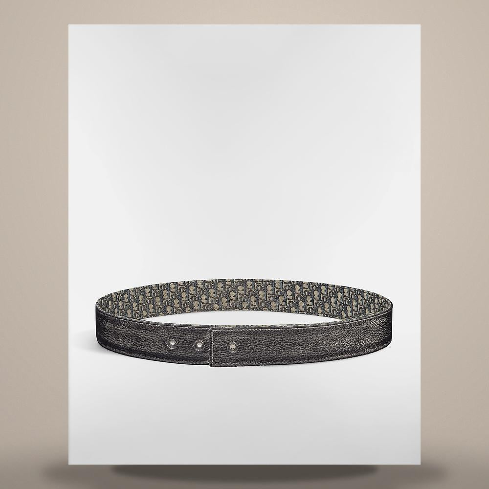 DIOR Reversible Belt Strap Beige/Black Oblique Jacquard Black Gra 4800ZZDOR H27E