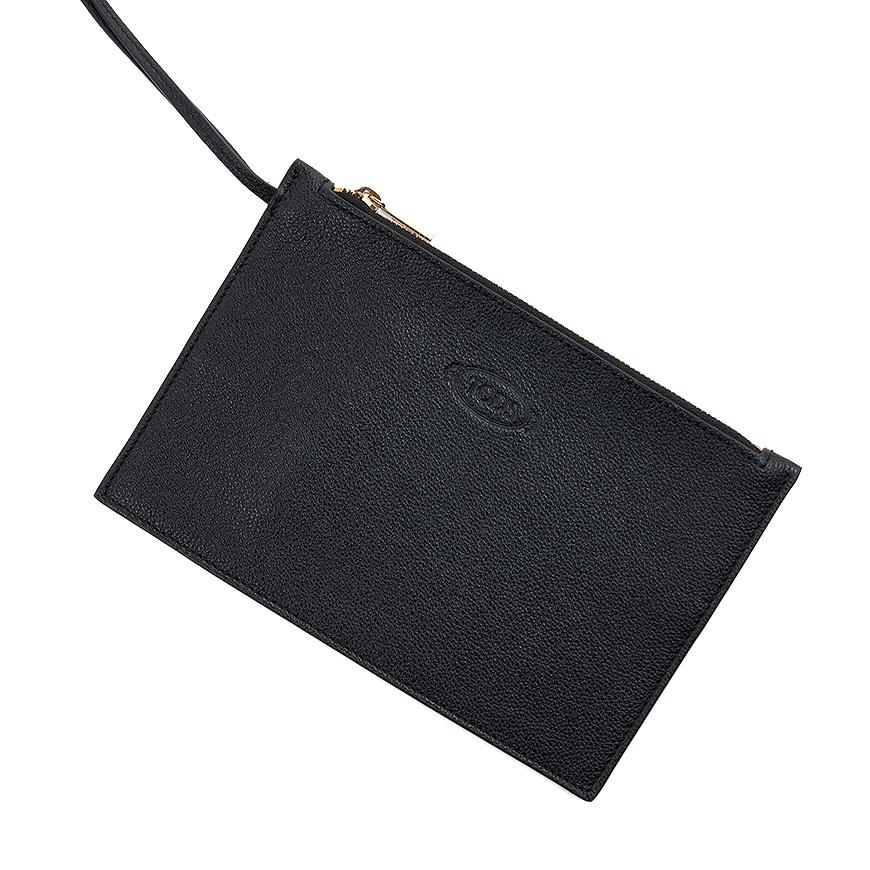Tods Timeless T Shopper Tote Bag Black Leather Women