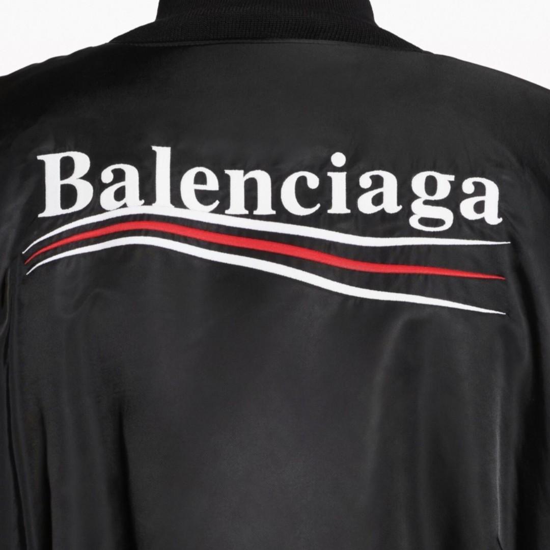 BALENCIAGA Black Political Campaign Large Fit Bomber Jacket Men