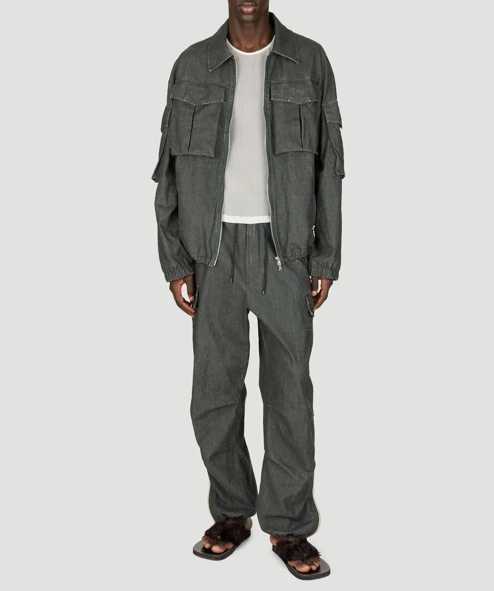Dries Van Noten Men's Coated Linen Jacket 241 020509 8372 605