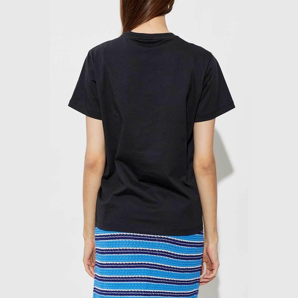 GANNI Basic Cotton Short Sleeve T-Shirt Women Beige