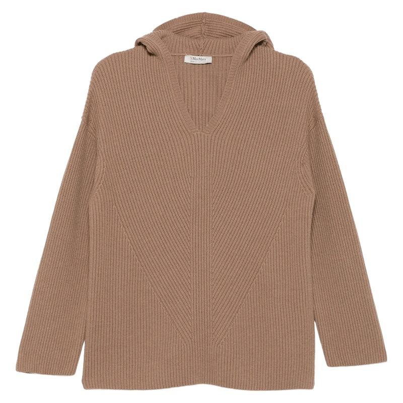 Max Mara Women’s Hooded V-Neck Knit Sweater