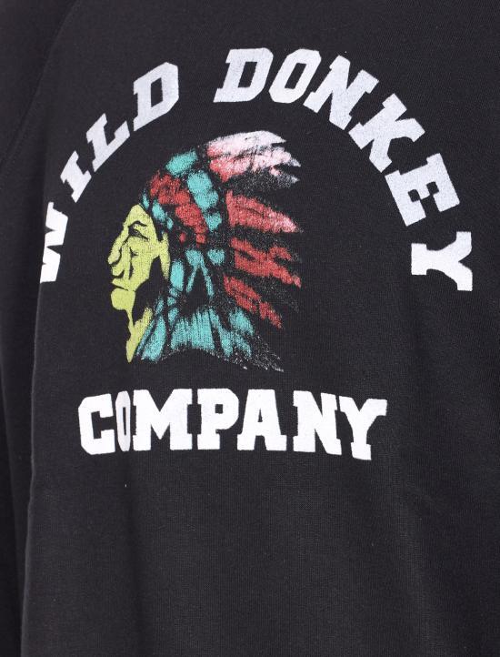 Wild Donkey Black Long Sleeve T-Shirt Sweatshirt for Women