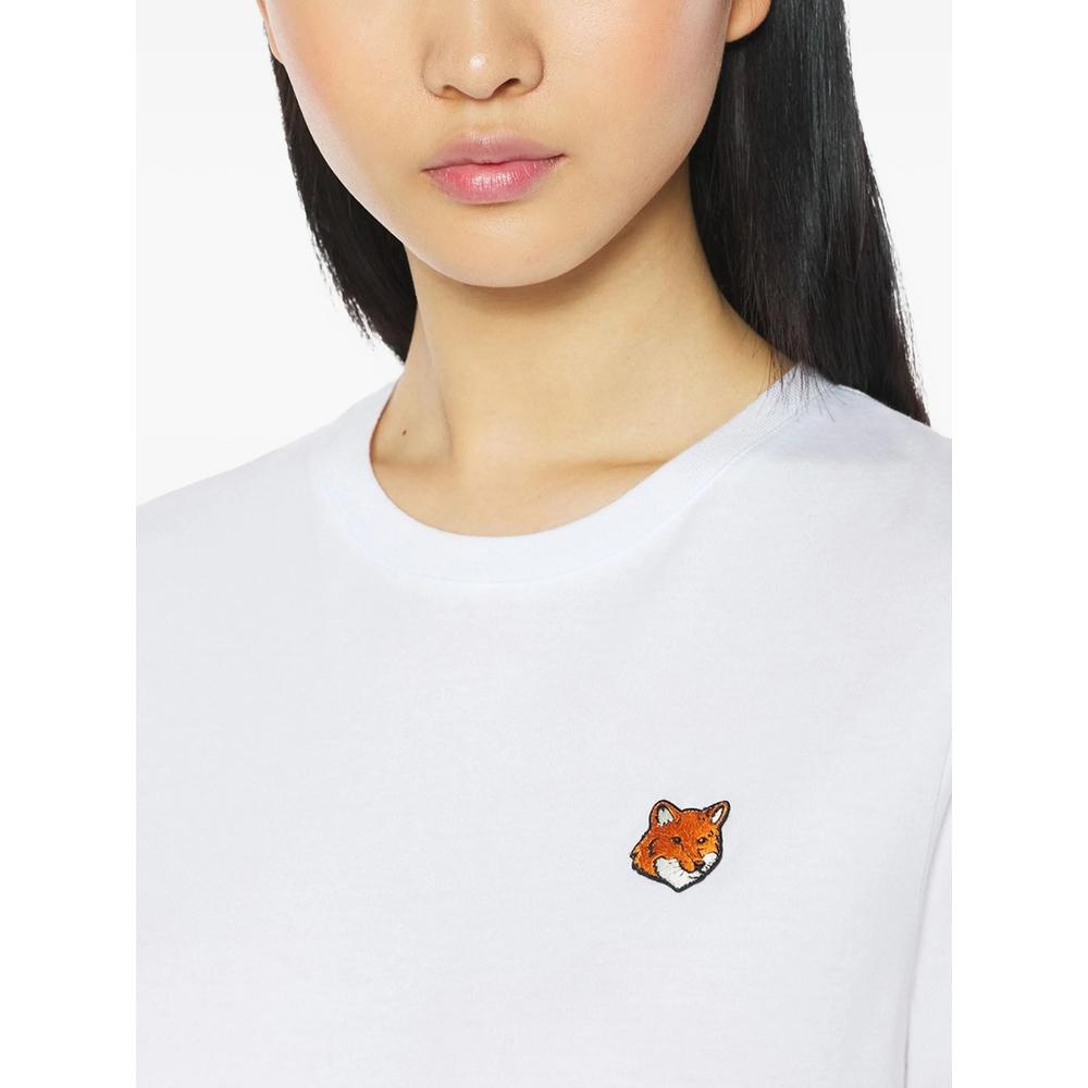 Maison Kitsune White Short Sleeve Cotton T-Shirt