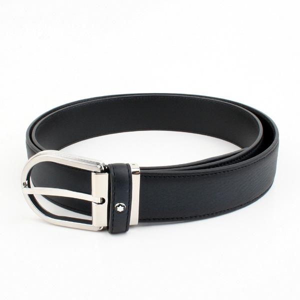 Montblanc Sfumato Patina Blue Leather Belt 35mm