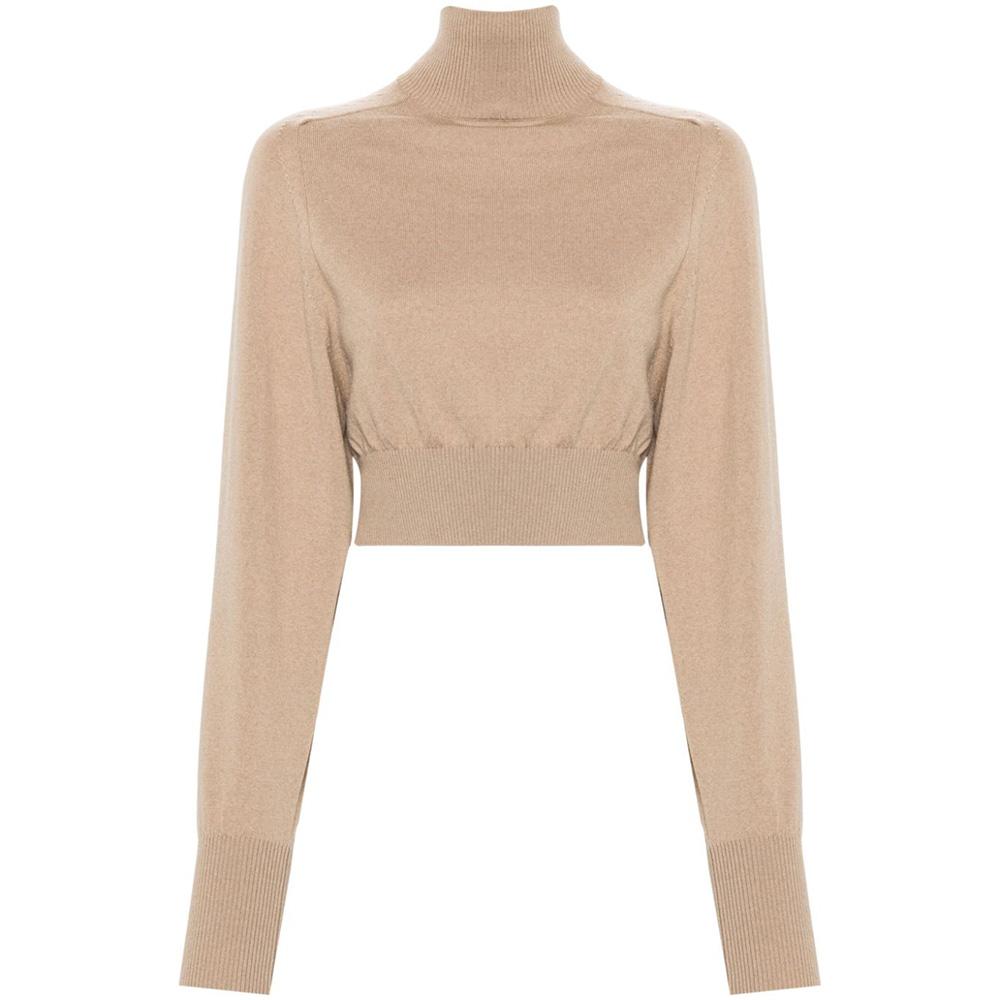 Max Mara Virgin Wool Round Neck Sweater Camel 22366041600 005