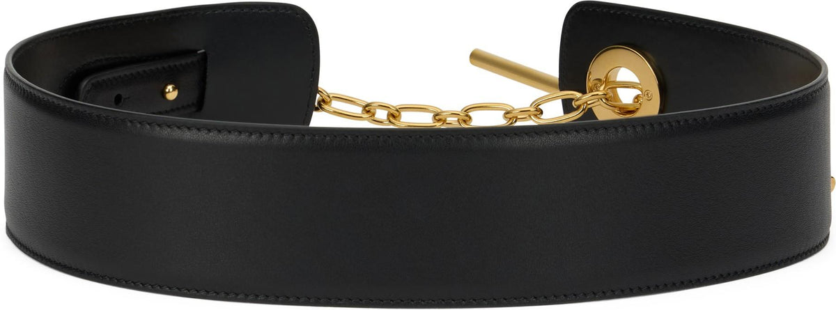 CELINE Black Leather Belt