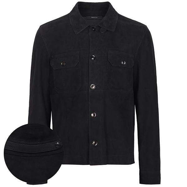 TOM FORD Black Light Suede Shirt Jacket LJS001 LMS003 S23 LB999