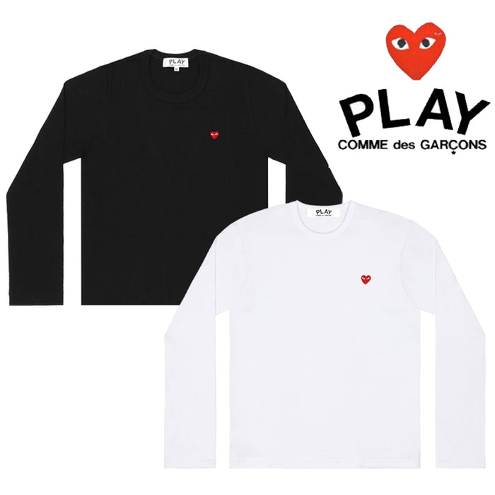 Comme des Garcons Long Sleeve T-Shirt Women Small Red Heart Patch