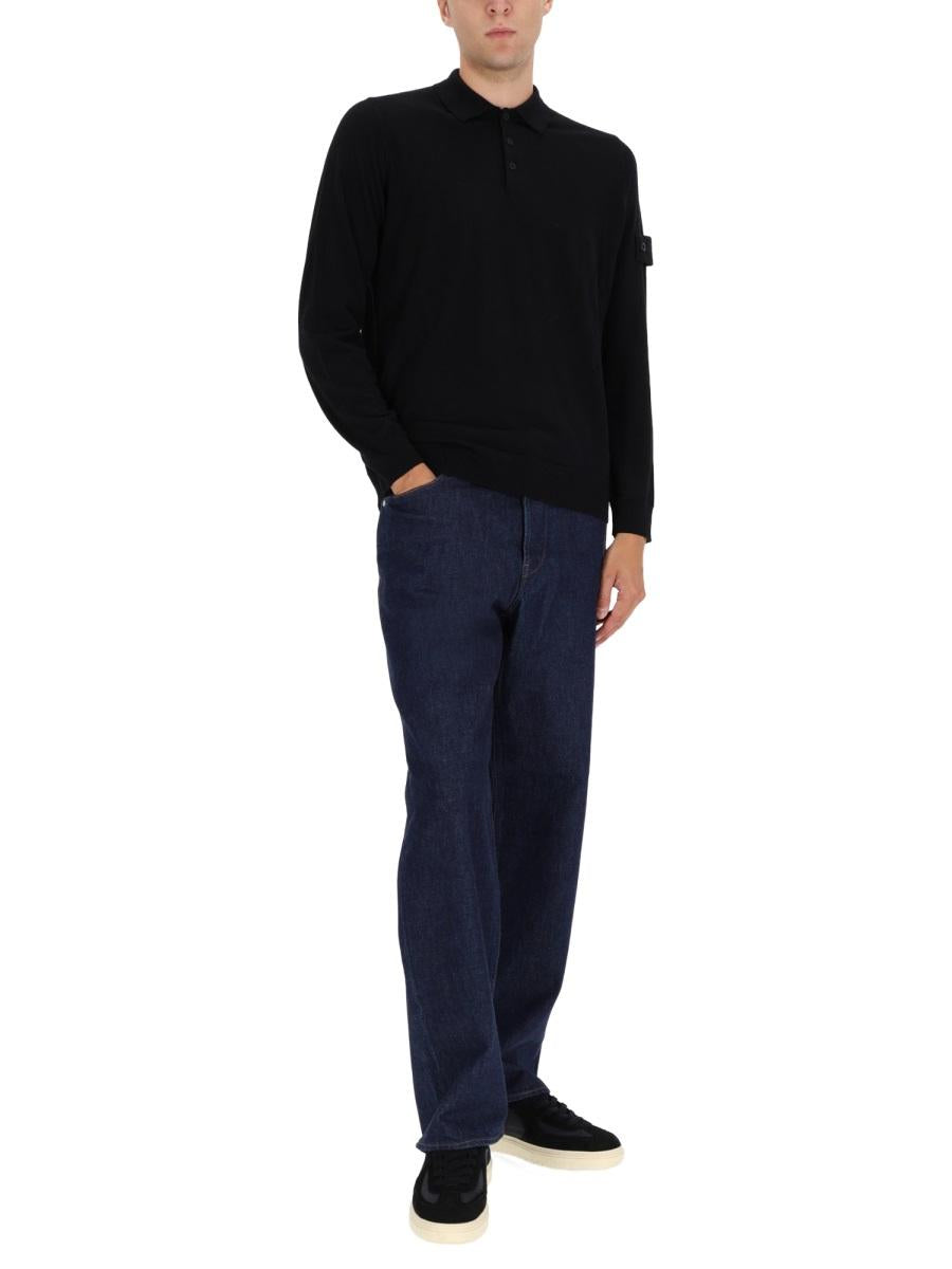 STONE ISLAND Black Wool Blend Suit Trousers for Men