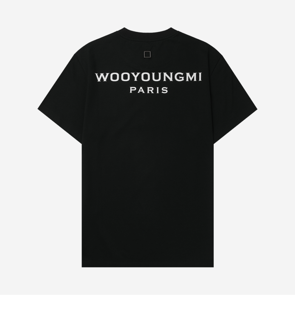 WOOYOUNGMI Black Cotton Back Logo Short Sleeve T-Shirt