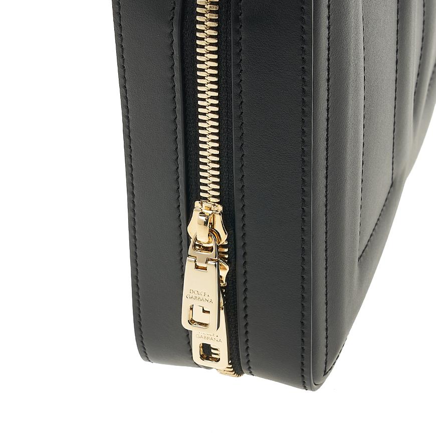 D&G DG Logo Camera Bag Black Leather Crossbody Bag for Women