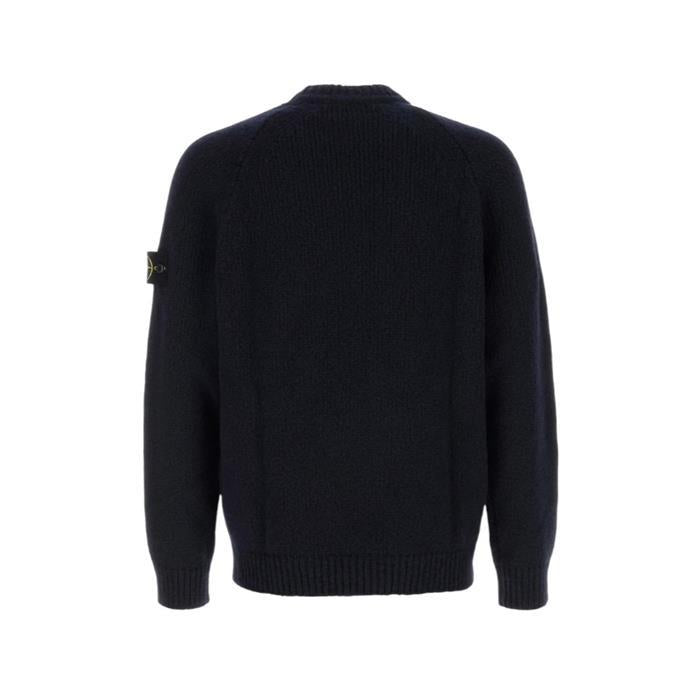 STONE ISLAND Navy Wool Crewneck Sweater Men's