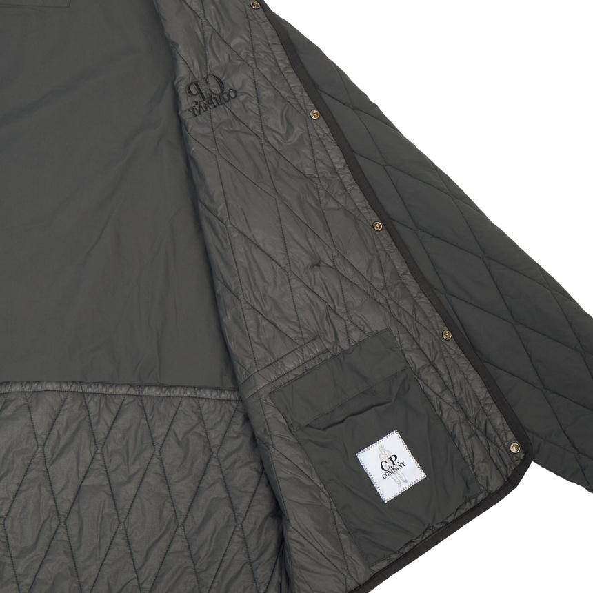 CP Company Men’s Quilted Jacket Gray Nylon Zip-Up