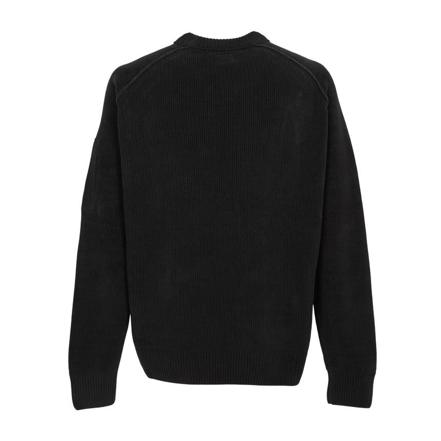 CP Company Black Wool Blend Crewneck Knit Sweater for Men