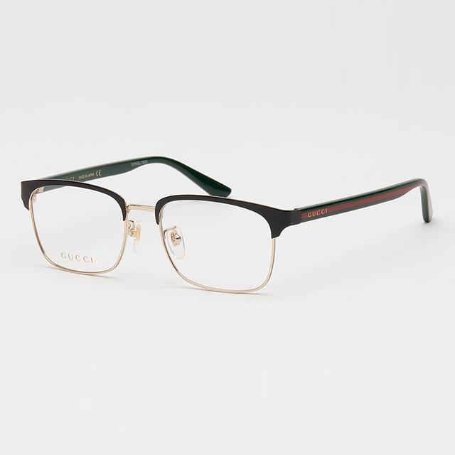 GUCCI Black Metal Asian Fit Eyeglass Frames Unisex