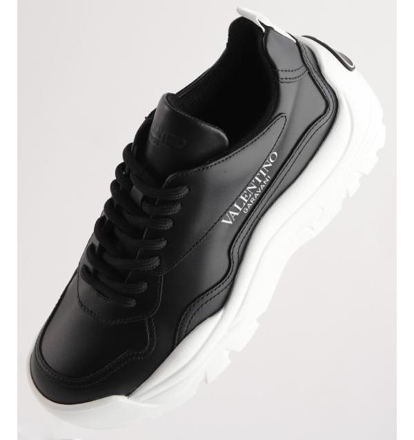 VALENTINO Garavani Gumboy Bounce Leather Low-Top Sneakers Black 3W2S0K55 AEQ