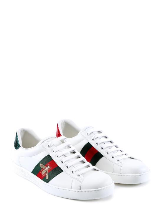 GUCCI Leather Low-Top Sneakers for Men 42944602JP09064 WHITE DOM
