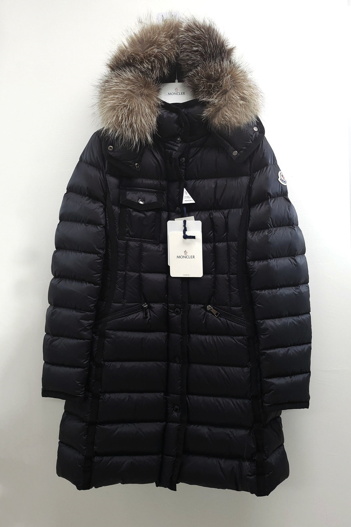 Moncler Hermifur Long Down Puffer Jacket Black Women’s