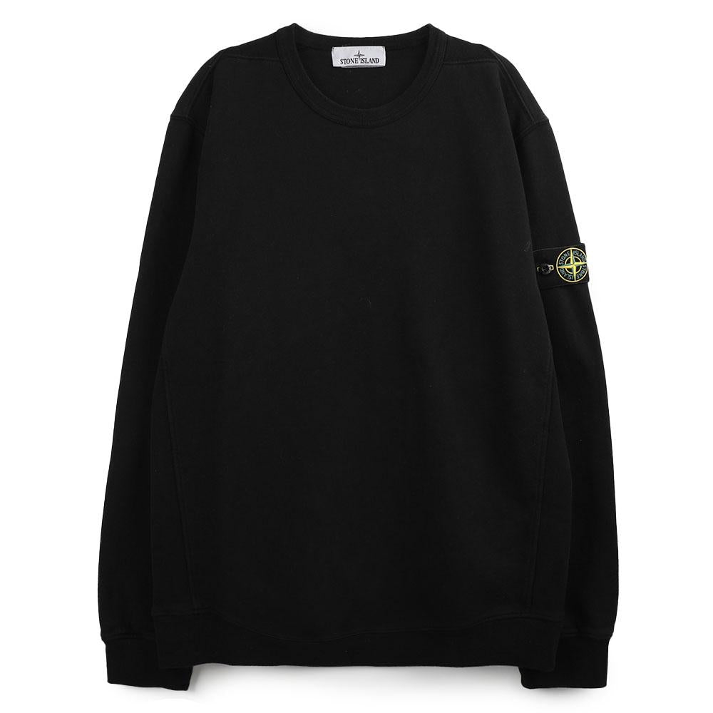 STONE ISLAND Rib Knit Crewneck Sweatshirt Black Men's