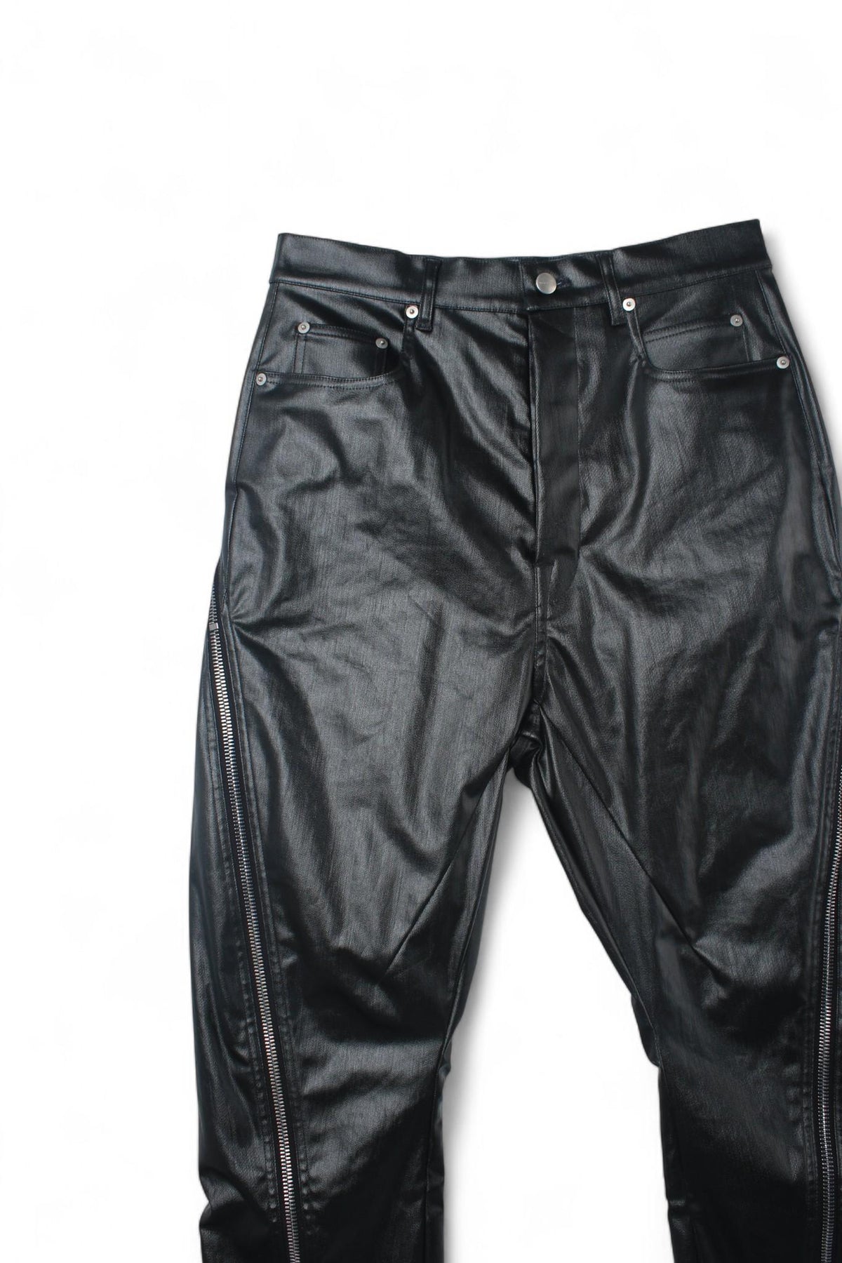 Rick Owens Black Coated Stretch Denim Jeans RU01D3343 SCT 09