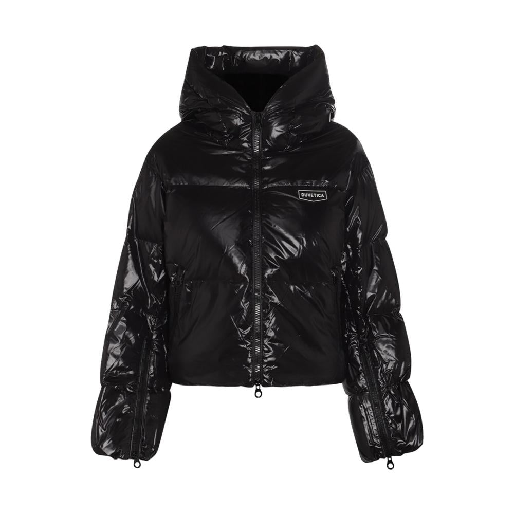 Duvetica Black BELLATRIX Logo Hooded Down Puffer Jacket VDDJ25136 K0001