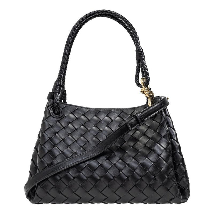 Bottega Veneta Parachute Medium Leather Tote Bag Black