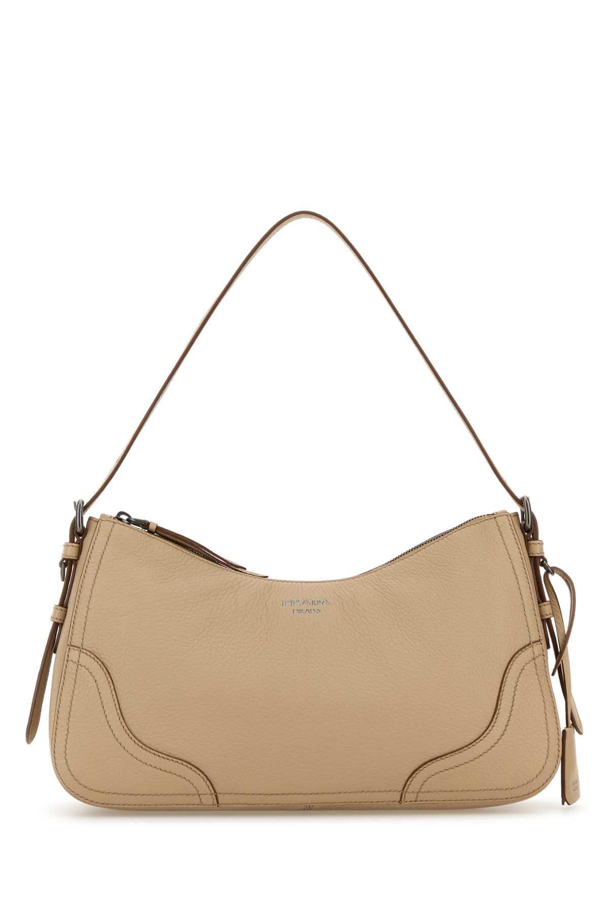 PRADA Brown Leather Shoulder Bag