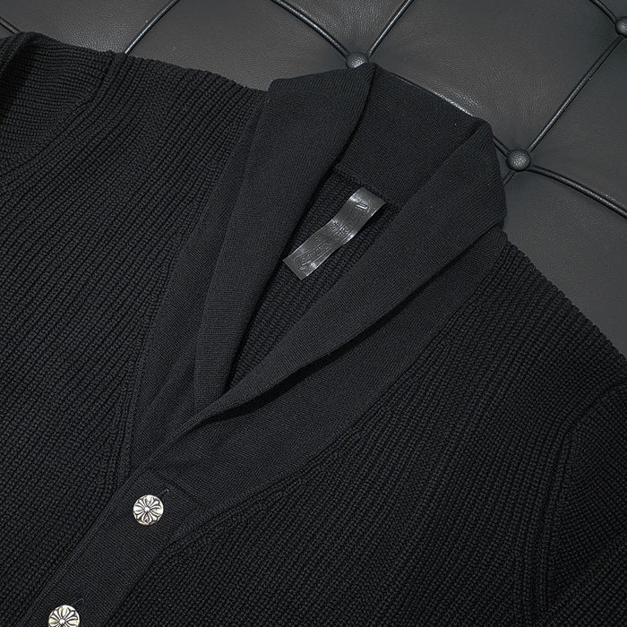 Chrome Hearts Black Cardigan with Dual Front Pockets