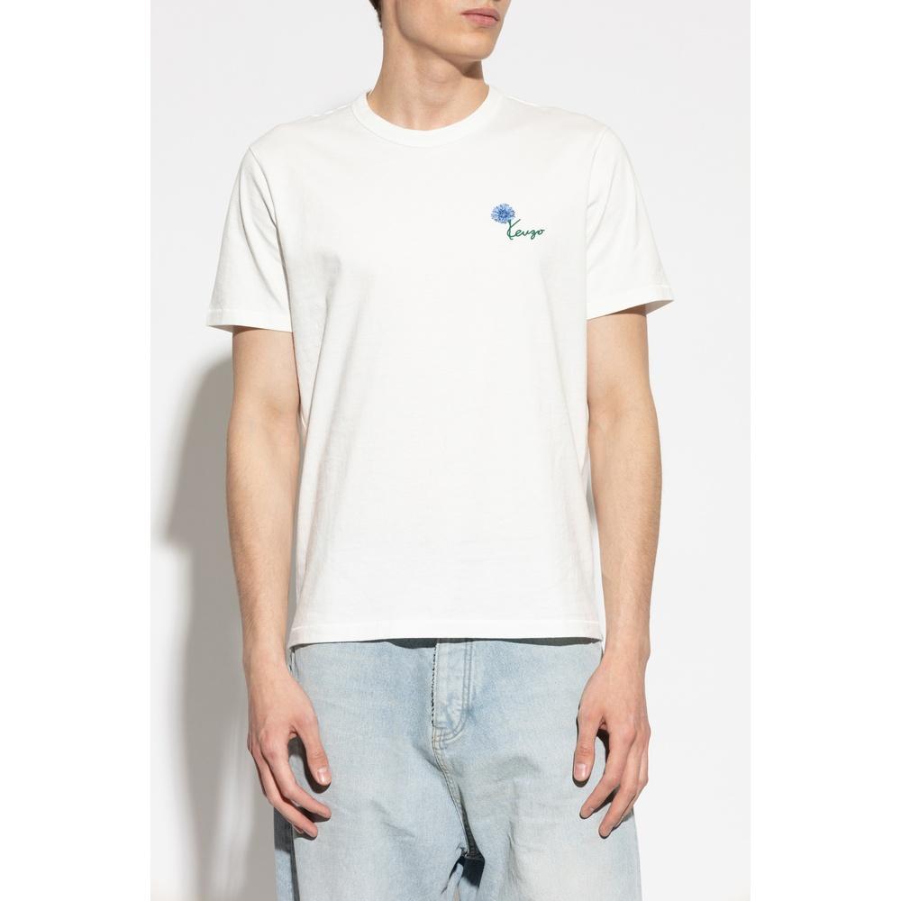 KENZO Logo Embroidered Men’s Short Sleeve T-Shirt White