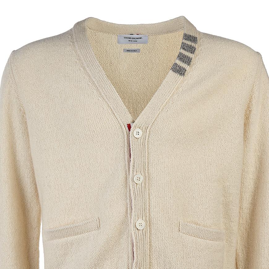 THOM BROWNE 4-Bar Stripe Wool Mohair Men's Cardigan MKC455A Y1032 100